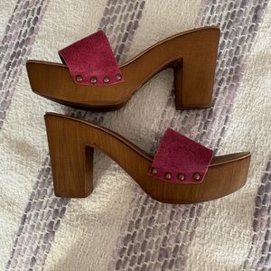 Nine West wood block heels